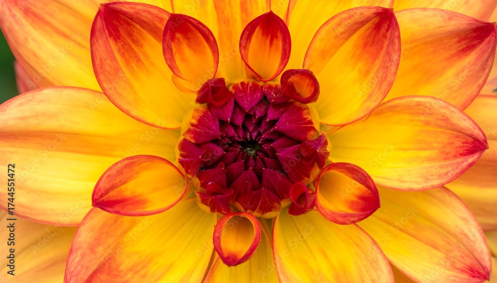 Fototapeta premium Close-up of vibrant dahlia flower, showing petals and detail