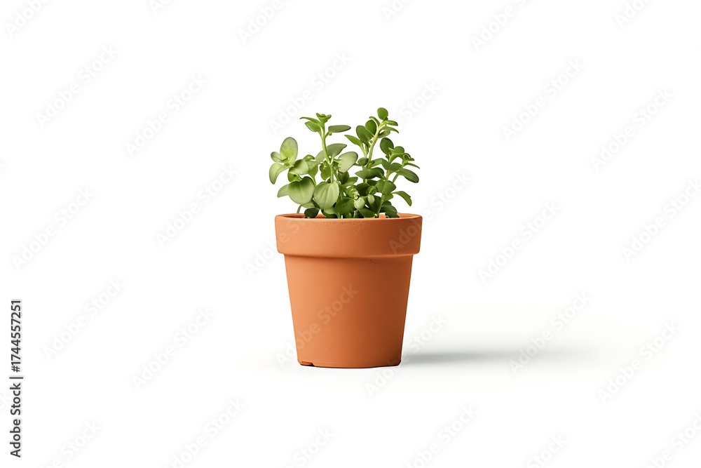 Fototapeta premium Indoor plant growing in clay container high resolution picture