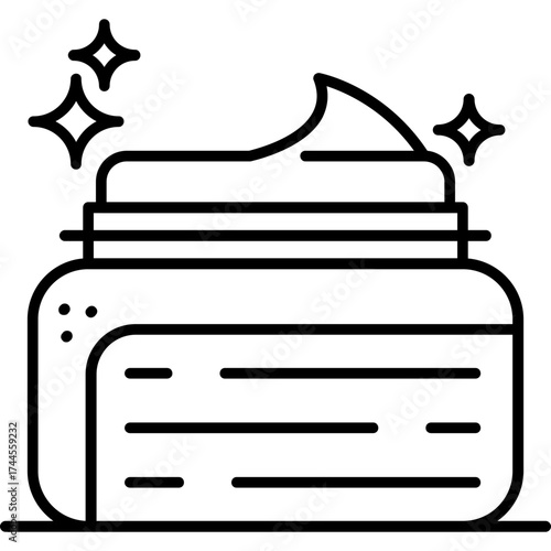 Face Cream Jar Outline Icon