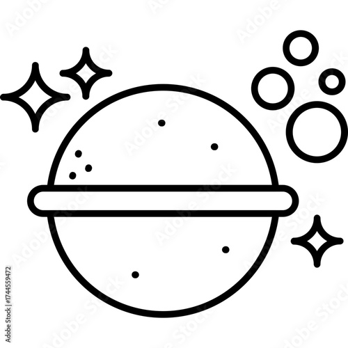 Bath Bomb Outline Icon