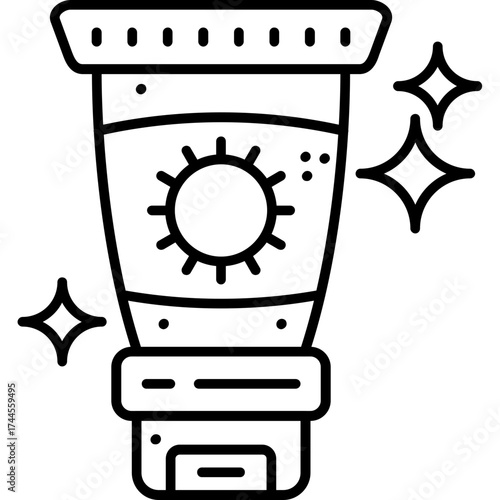 Sunscreen Lotion Outline Icon
