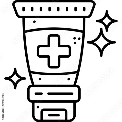 Whitening Cream Outline Icon