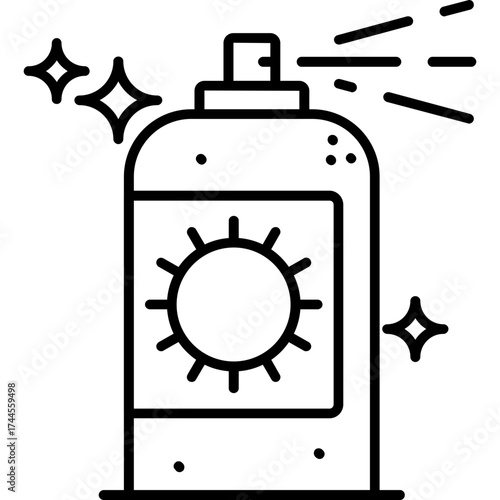 Sunscreen Spray Outline Icon