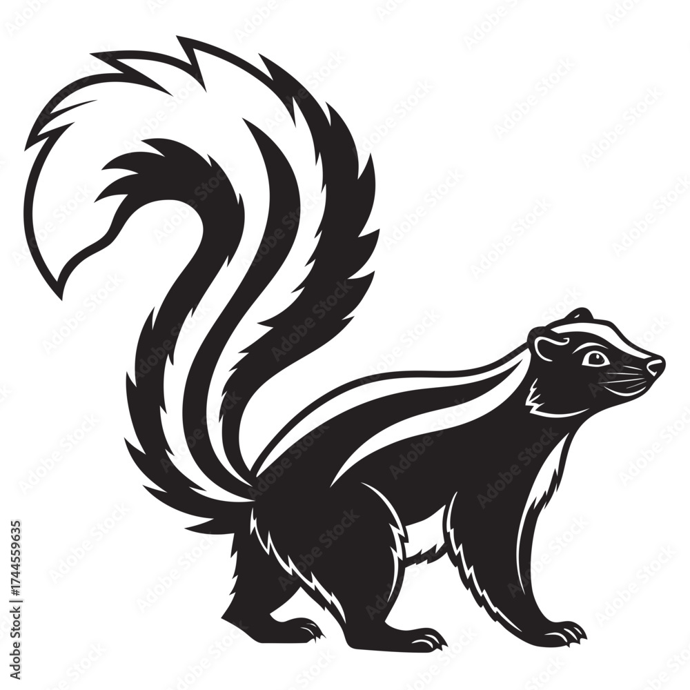 custom made wallpaper toronto digitalStylized black and white skunk illustration