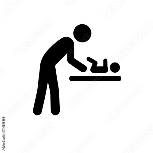 baby changing station vector icon