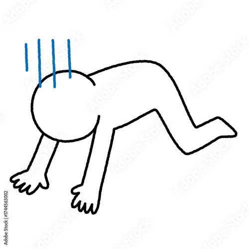 落ち込むキャラクターのイラスト