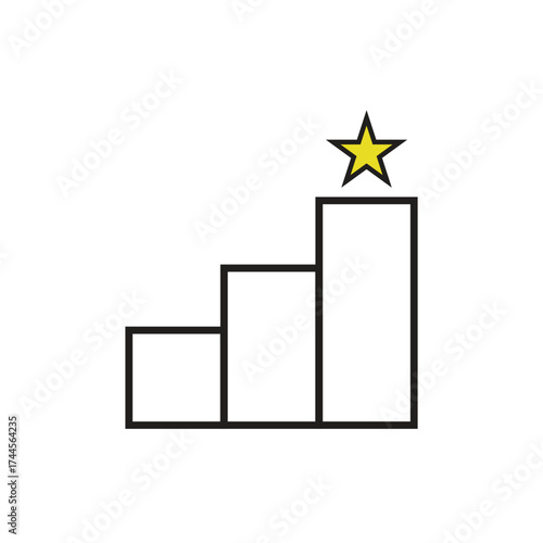 Climb the ladder to success and reach your goals with this simple, modern graphic representing achievement and striving for excellence in business