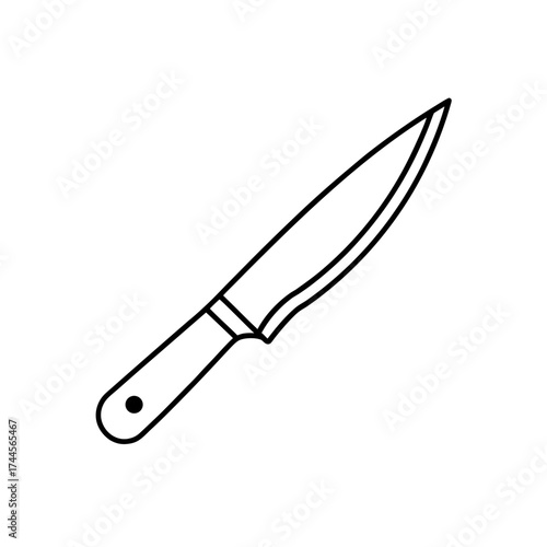 Outline drawing of knife on transparent background