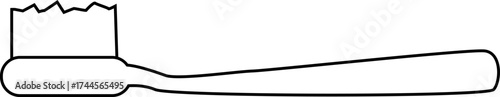 Black  white drawing of a toothbrush with jagged bristles