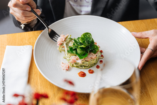 Wallpaper Mural Gourmet crab and vegetable salad with greens Torontodigital.ca