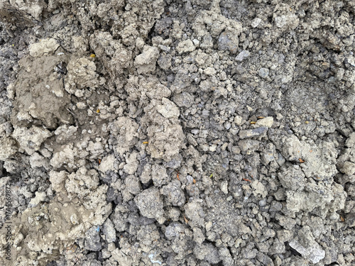 Large pile of dug up clay soil