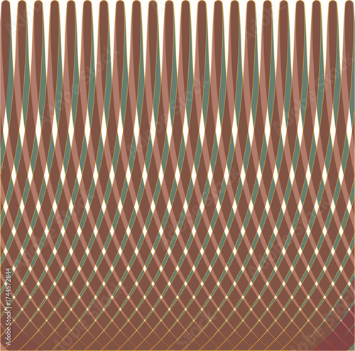 The brown mesh consists of thick translucent stripes.