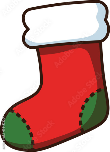 christmas socks vector outline and shape