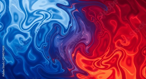 Abstract fluid art Blue with purple  red liquid Modern background with vibrant textures.