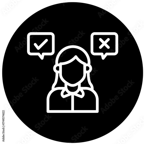 Decision Making  Icon Circle Vector Illustration