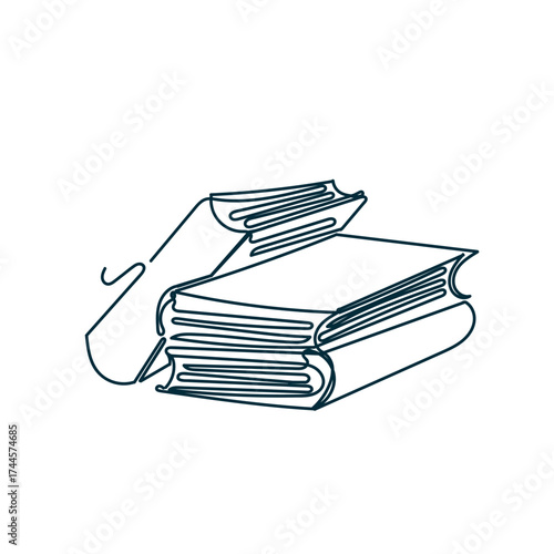 continuous line drawing doodle book illustration