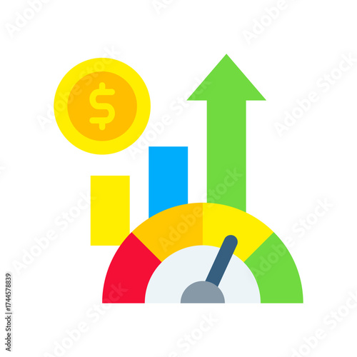 Sales Performance flat icon