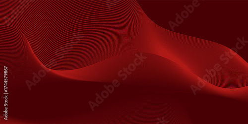 Contemporary technology cover design set. Luxury background with red line pattern (guilloche curves). Premium vector tech backdrop for business layout, digital certificate, formal brochure template