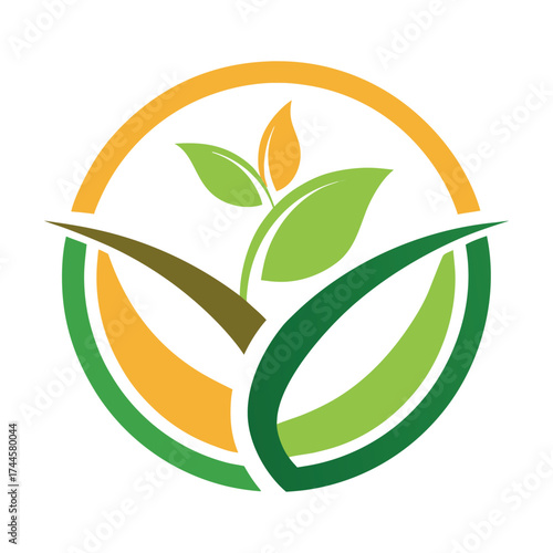organic natural leaf logo design