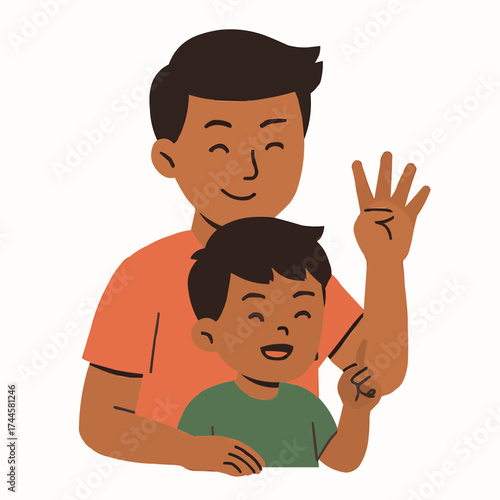 Brother Teaching Counting Vector