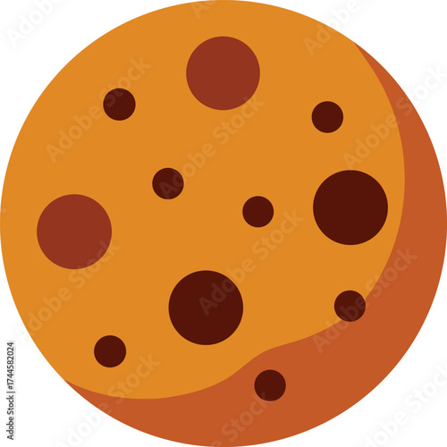 Cartoon Chocolate Chip Cookie Icon Vector Illustration