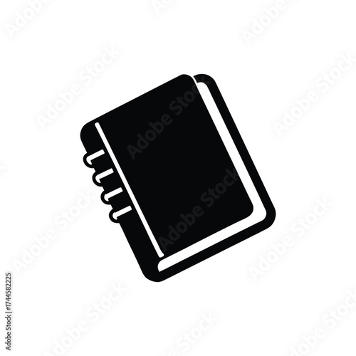 Notebook Black Silhouette Vector icons