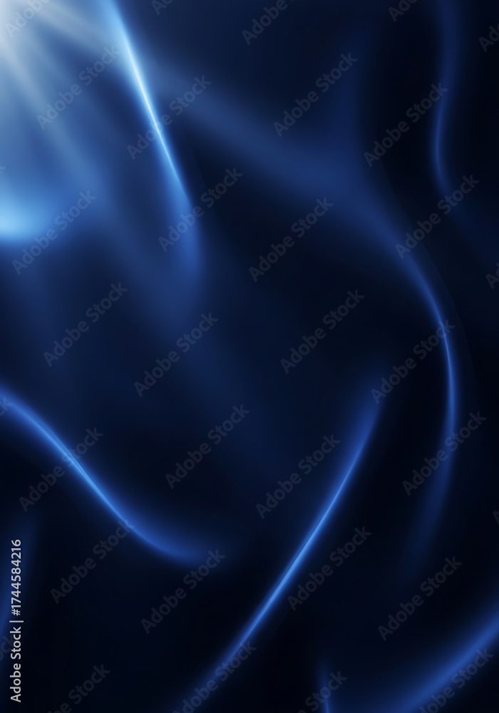 Obraz premium Elegant glow with soft blue-white gradient fabric texture, mysterious illuminated dark background with abstract beams for banner design