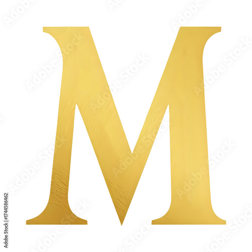 letter m made of gold