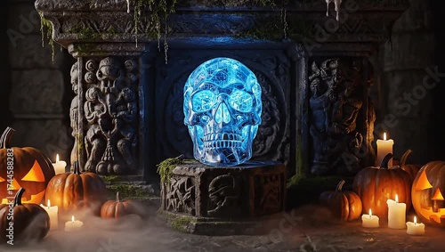 halloween pumpkin in the window