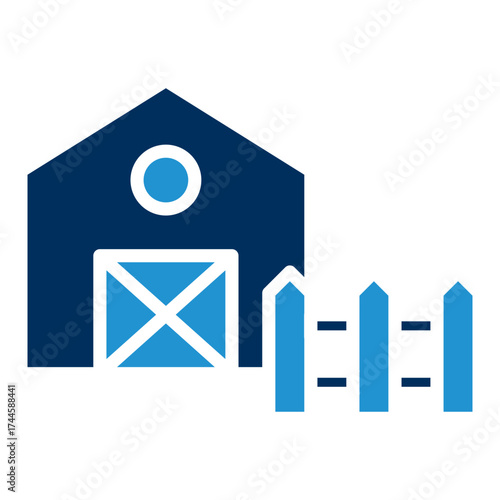 Fence Blue Color Icon