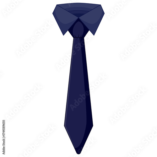 Dark Blue Necktie and Collar - Professional Attire for Business and Formal Occasions