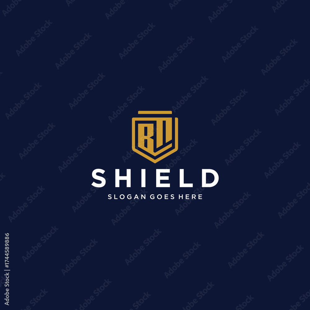 Obraz premium BF Shield Logo Design Inspiration 