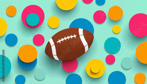 american football with drop...