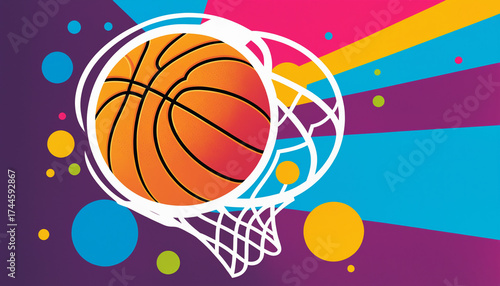basketball ball scoring a p...