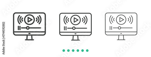 Steaming icon. Thin line icon vector