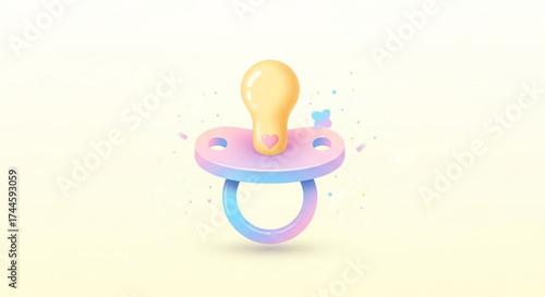 Pastel baby pacifier for newborn and toddler