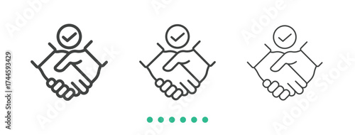 Partnership icon. Thin line icon vector