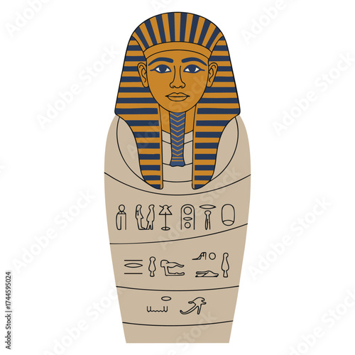 Egyptian culture and history symbol vector illustration isolated on white background perfect for god statue African mythology religion poster and banner creative artwork