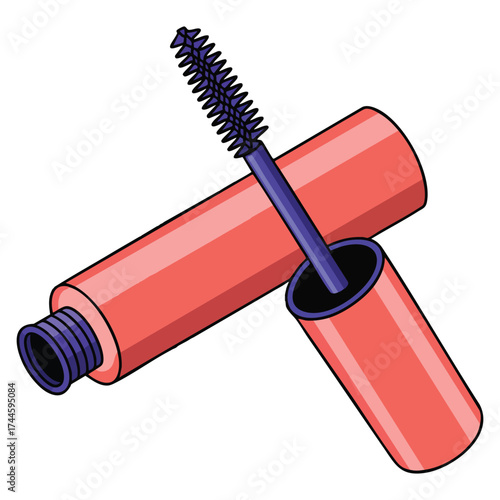 Eyebrow mascara vector illustration isolated concept ideal for beauty aesthetics elegance womens cosmetics inventory make up application advertising poster or banner design