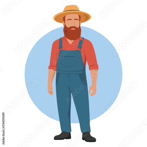 Farmer man icon vector illustration flat style professional occupation agriculture worker design element perfect for educational farming infographic or creative project