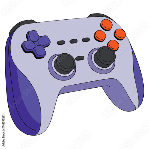 Gaming controller modern vector illustration on white background suitable for technology entertainment gaming themed digital design or creative application graphics