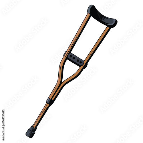 Isolated vector illustration of wooden arm support perfect for medical, orthopedic, healthcare, and rehabilitation themed creative artwork