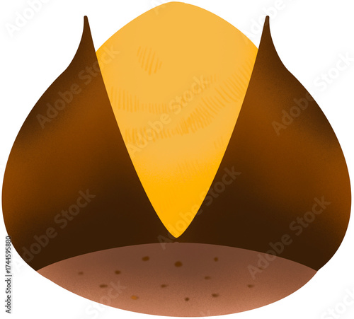 한국 겨울 길거리 음식 ‘군밤’ 일러스트. Png