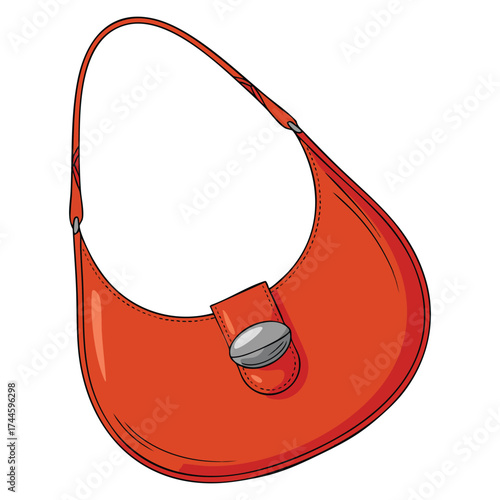 Stylish red female clutch bag trendy vector illustration for women beauty elegance aesthetics fashionable accessory perfect for boutique advertisement flat cartoon design isolated