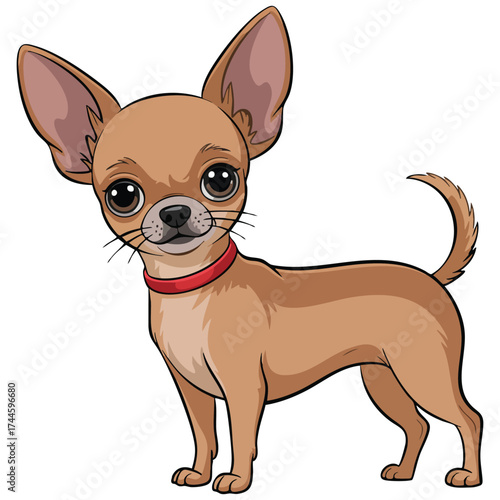 Vector illustration of cute dog concept suitable for domestic animal, adorable puppy breed, cartoon sticker, social media, messenger or fun design