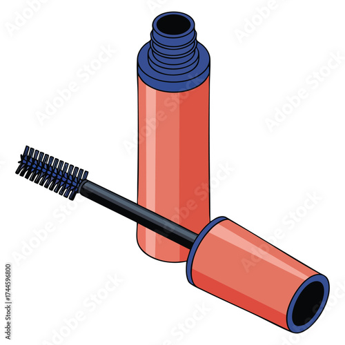 Vector illustration of eyebrow mascara concept perfect for aesthetics beauty elegance make up application womens inventory advertising poster banner isometric flat design