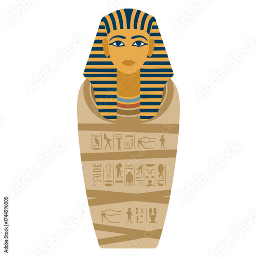 Vector illustration of Egypt symbol concept ideal for Egyptian culture history god statue African mythology religion poster banner and educational designs