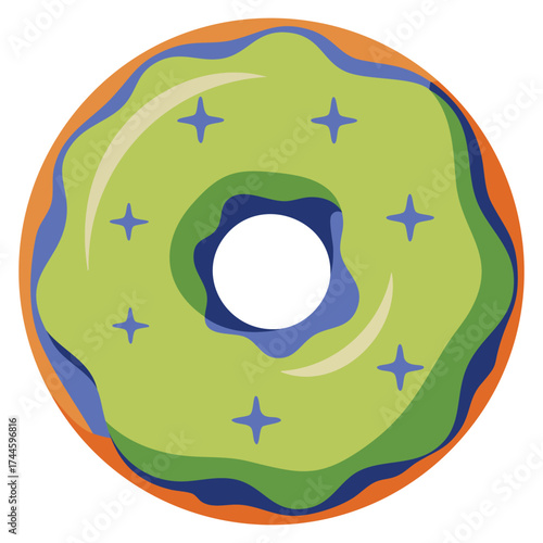 Vector illustration of glazed doughnut icon perfect for festival party anniversary birthday social network sticker and instant messenger flour product designs