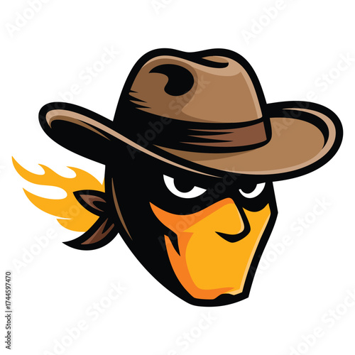 Vector illustration thief mascot isolated design perfect for sports cartoon character logo sticker or creative themed mascot artwork concept