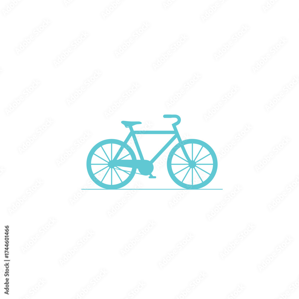 Fototapeta premium Blue Bicycle with Transparent Background, Isolated on White Surface